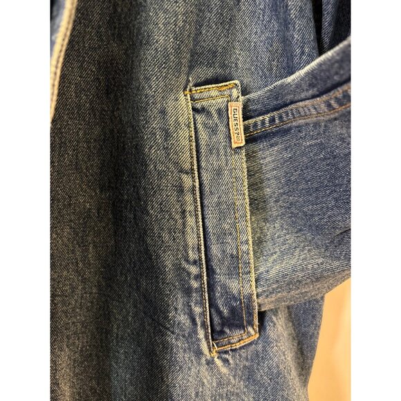 Vintage 80 GUESS George Marciano Long Denim Jeans Jacket, Denim Trench coat (XL) - Picture 5 of 12